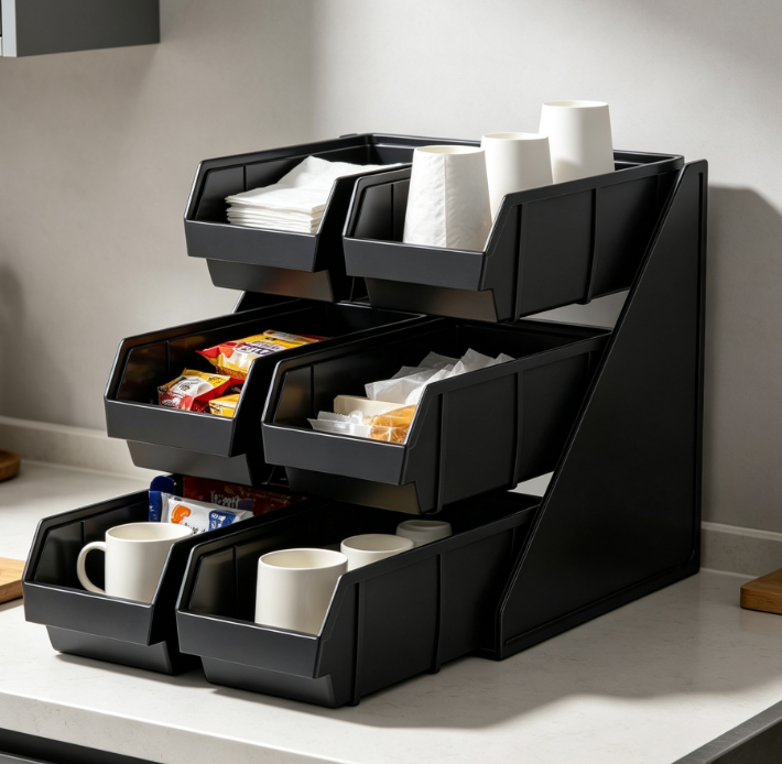 Six-Compartment Commercial Plastic Self-Service Condiment Organizer